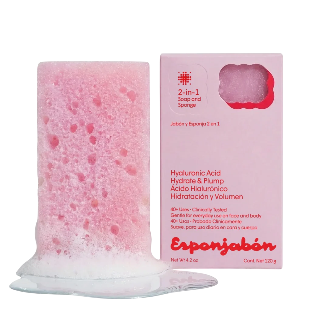 Esponjabon Hyaluronic Acid Massage-Seifenstück für Gesicht und Körper 120 g