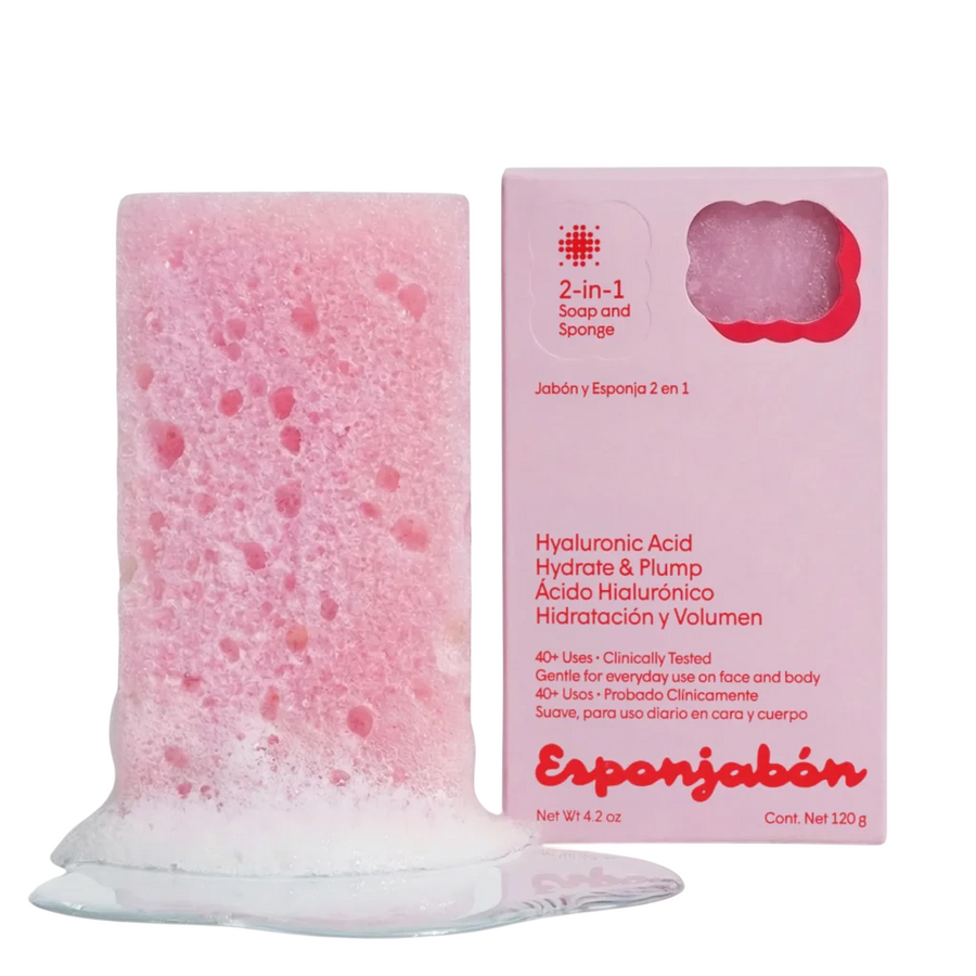 Esponjabon Hyaluronic Acid Massage-Seifenstück für Gesicht und Körper 120 g