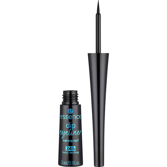 Essence Essence, Dip Eyeliner 24h, Flüssiger Eyeliner, 01, Schwarz, 3 ml Regular