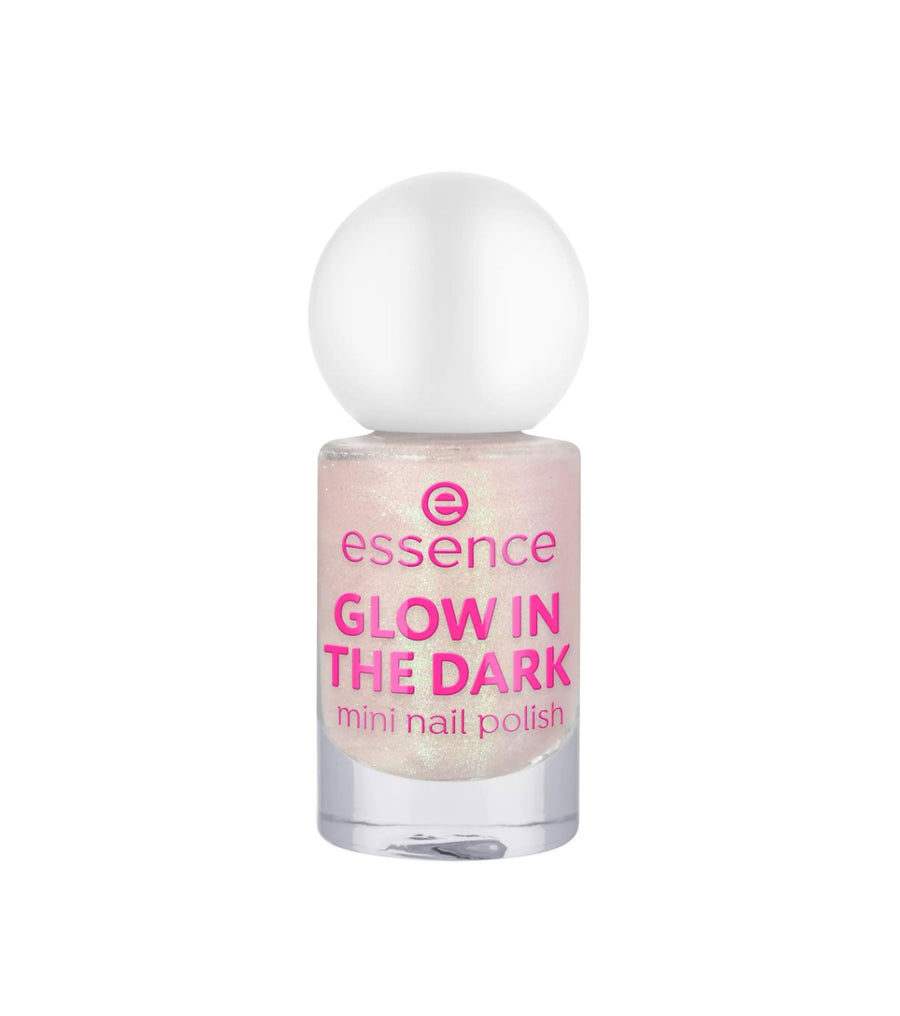 Essence, Glow In The Dark, Glow In The Dark & Shimmery, Nagellack, 14, Light Pink With Gold Shimmer, 5 ml