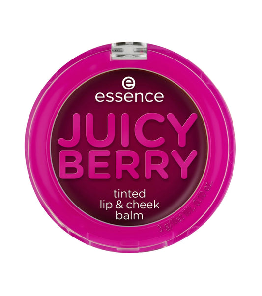 Essence Essence, Juicy Berry Tinted, Lippen- und Wangenbalsam 2-in-1, Violett, 3 g Regular