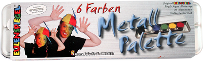 Aqua Schminke Palette – Eulenspiegel 6 Matte Farben & Pro Pinsel - Fasnacht24.ch