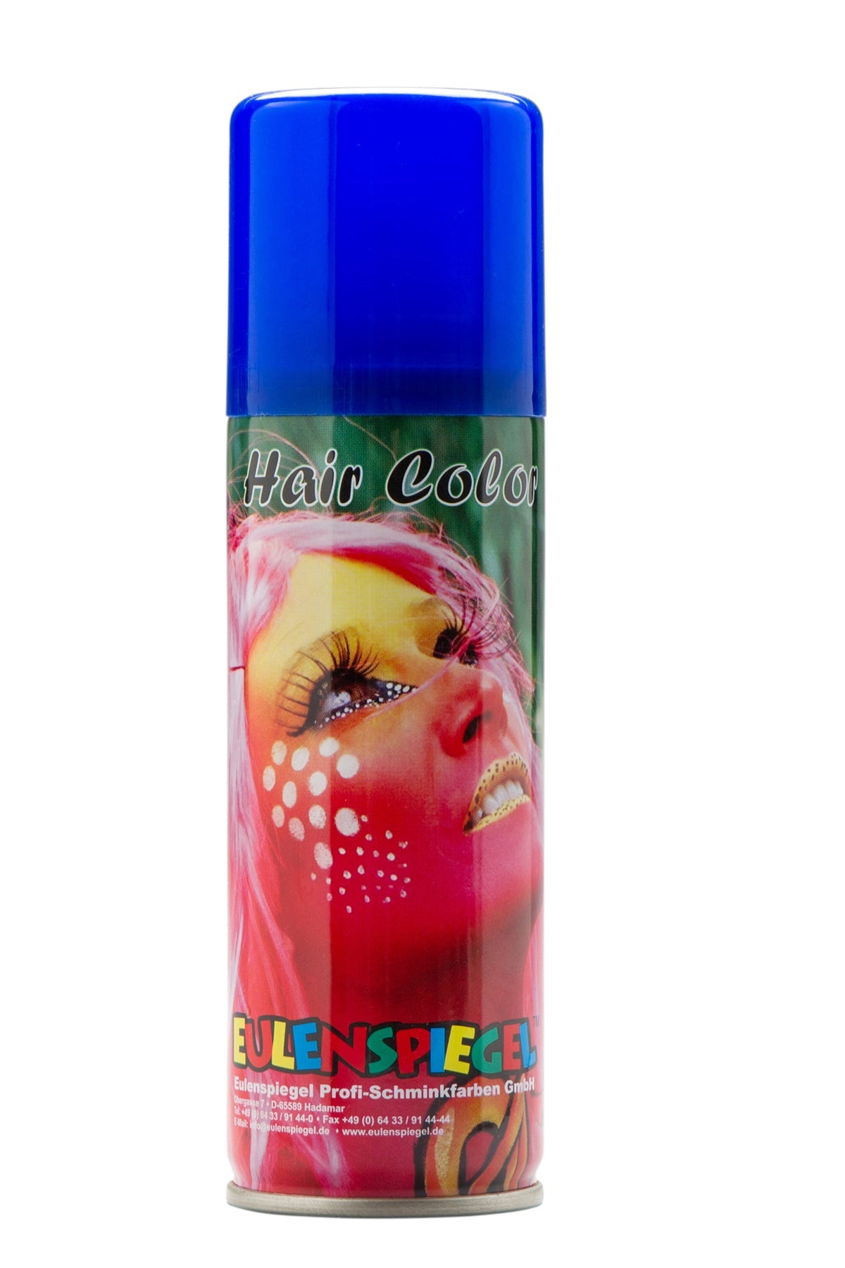 Eulenspiegel Haarspray Blau – Leuchtcolor Pigmentstark 125ml - Fasnacht24.ch