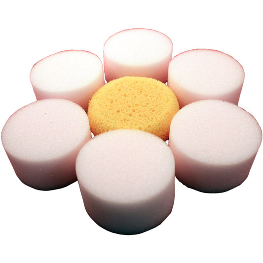 Set aus 6 Make-up Schwämmen in verschiedenen Formen und 1 antibakteriellem Schwamm.
