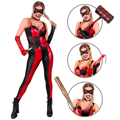 "EVIL HARLEQUIN" (Overall, Halsband, Augenmaske, fingerlose Handschuhe, Messer) – Ansicht 3