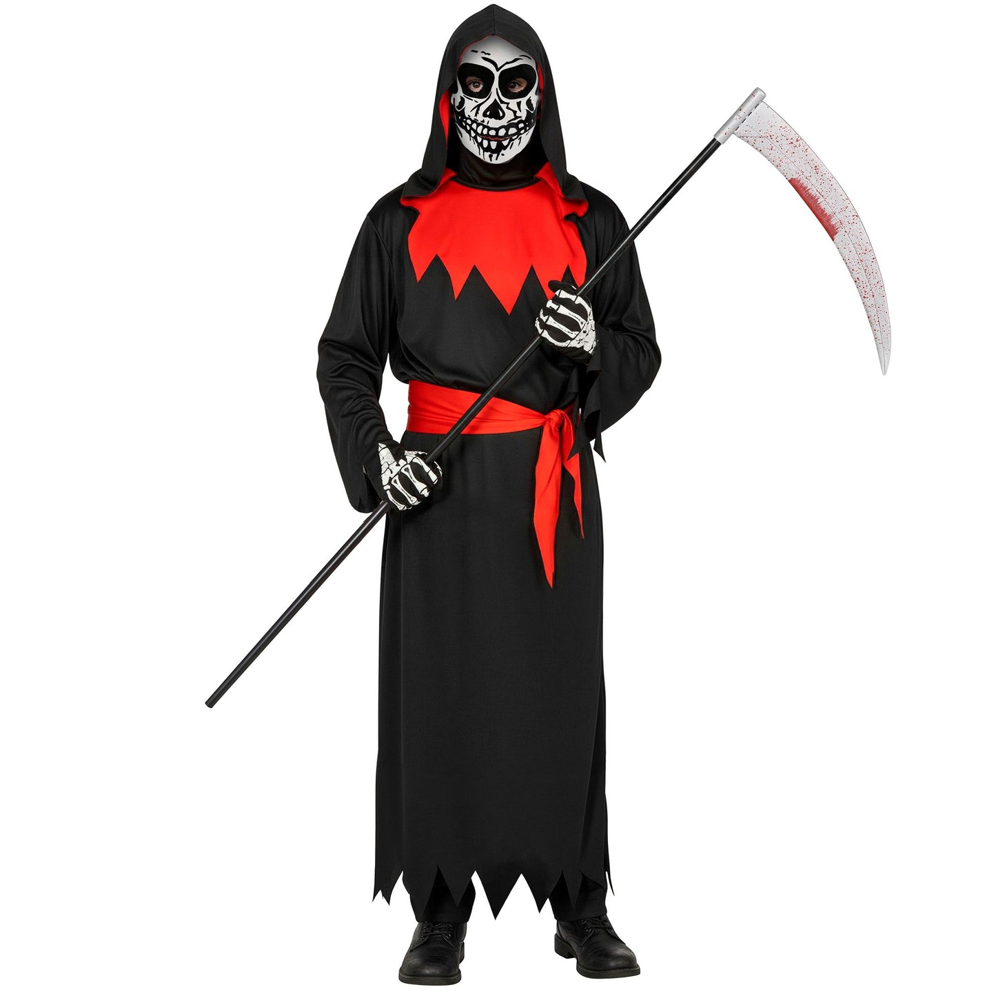 "EVIL PHANTOM" (Robe mit Kapuze, Gürtel, Maske) – Vorderansicht
