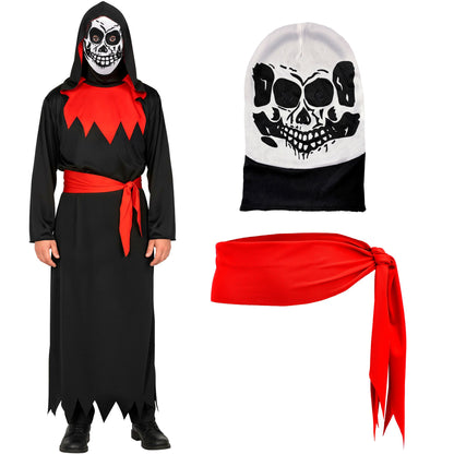 "EVIL PHANTOM" (Robe mit Kapuze, Gürtel, Maske) – Detailansicht