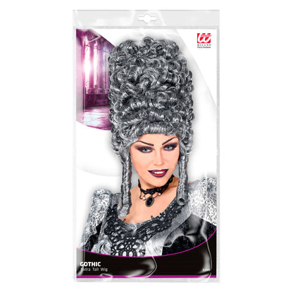 "EXTRA HOHE GOTHIC LADY PERÜCKE" grau in Polybag – Detailansicht