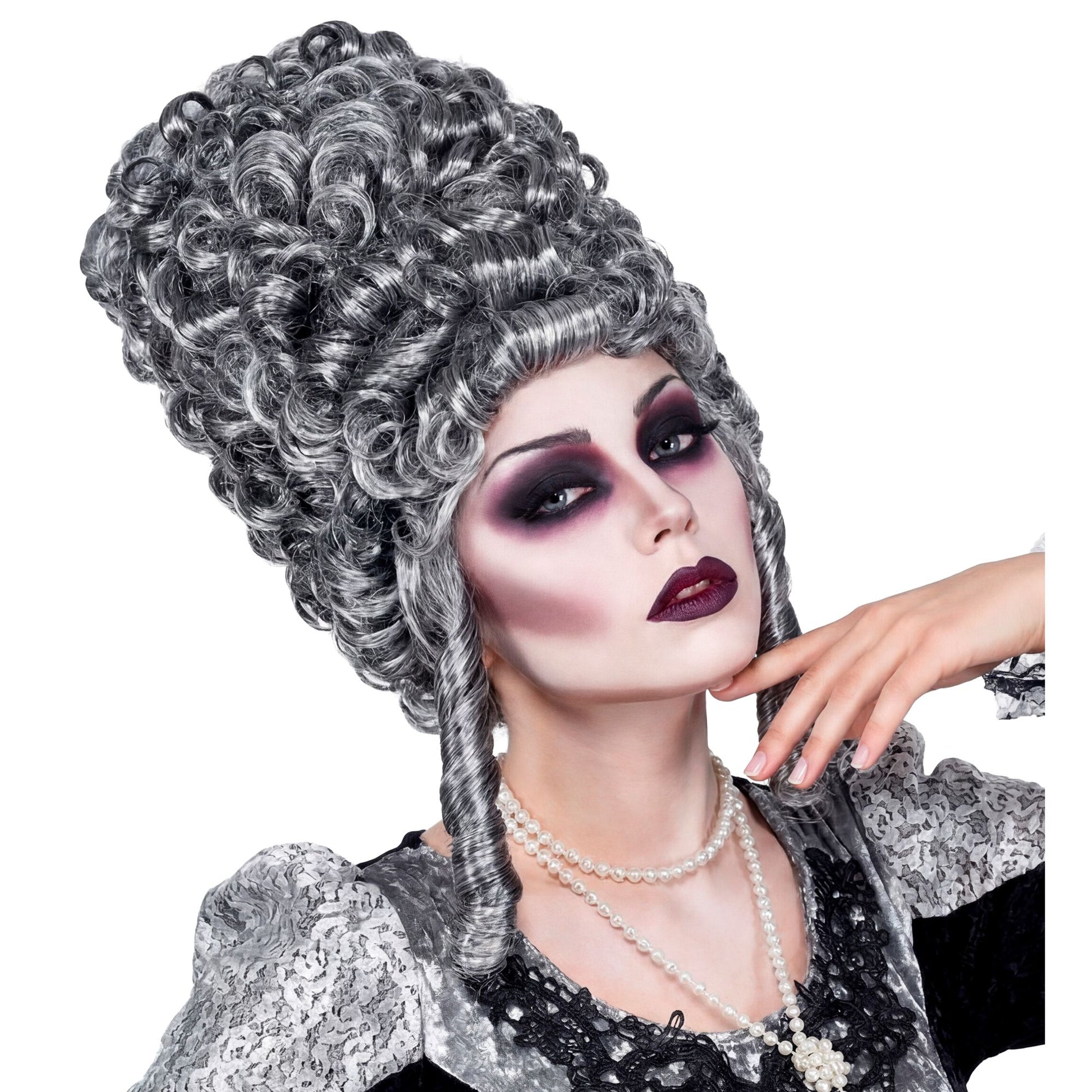 "EXTRA HOHE GOTHIC LADY PERÜCKE" grau in Polybag – Ansicht 3