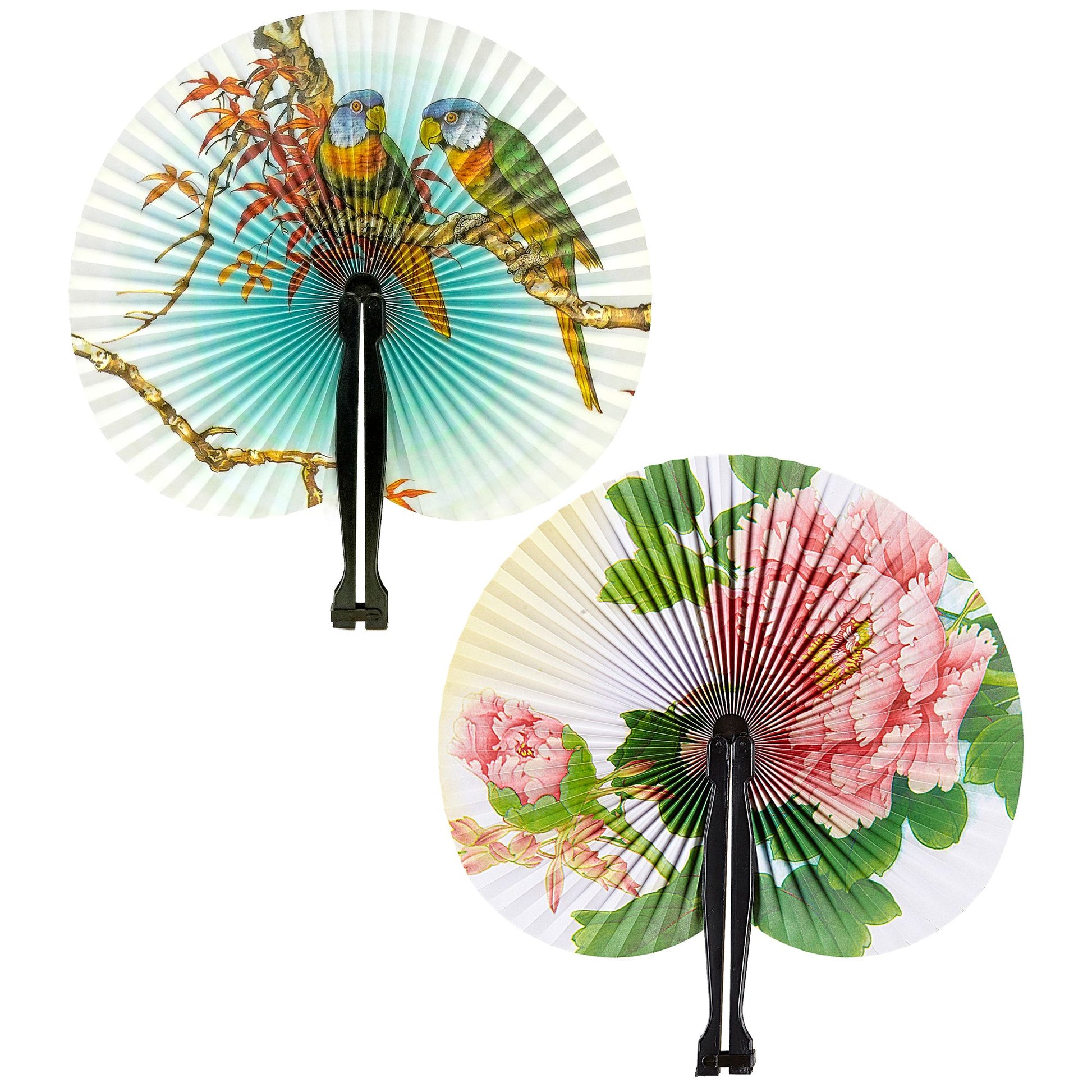 "FÄCHER ORIENTALISCH AUS PAPIER" 23 cm - sort. in 2 Farben – Vorderansicht