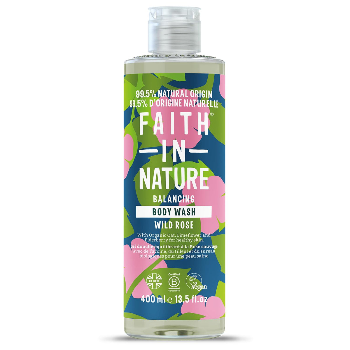 Faith In Nature, Wild Rose, Cleansing & Nourishing, Duschgel, Körper, 400 ml