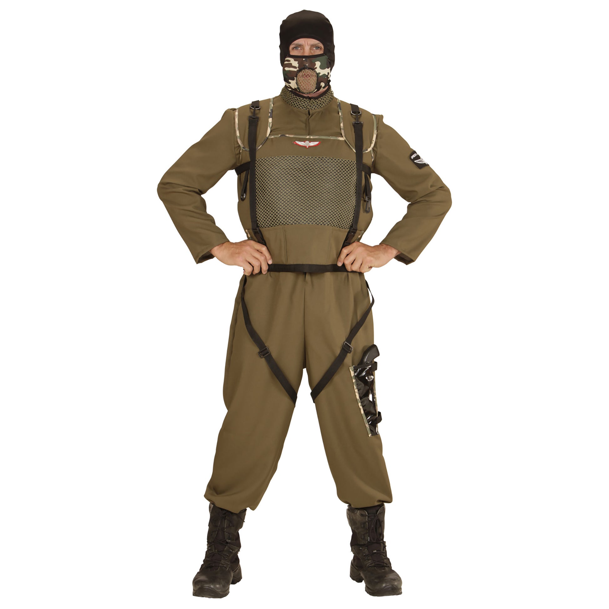 "FALLSCHIRMSPRINGER SPECIAL FORCES" (Overall, Weste, Kapuze) – Detailansicht