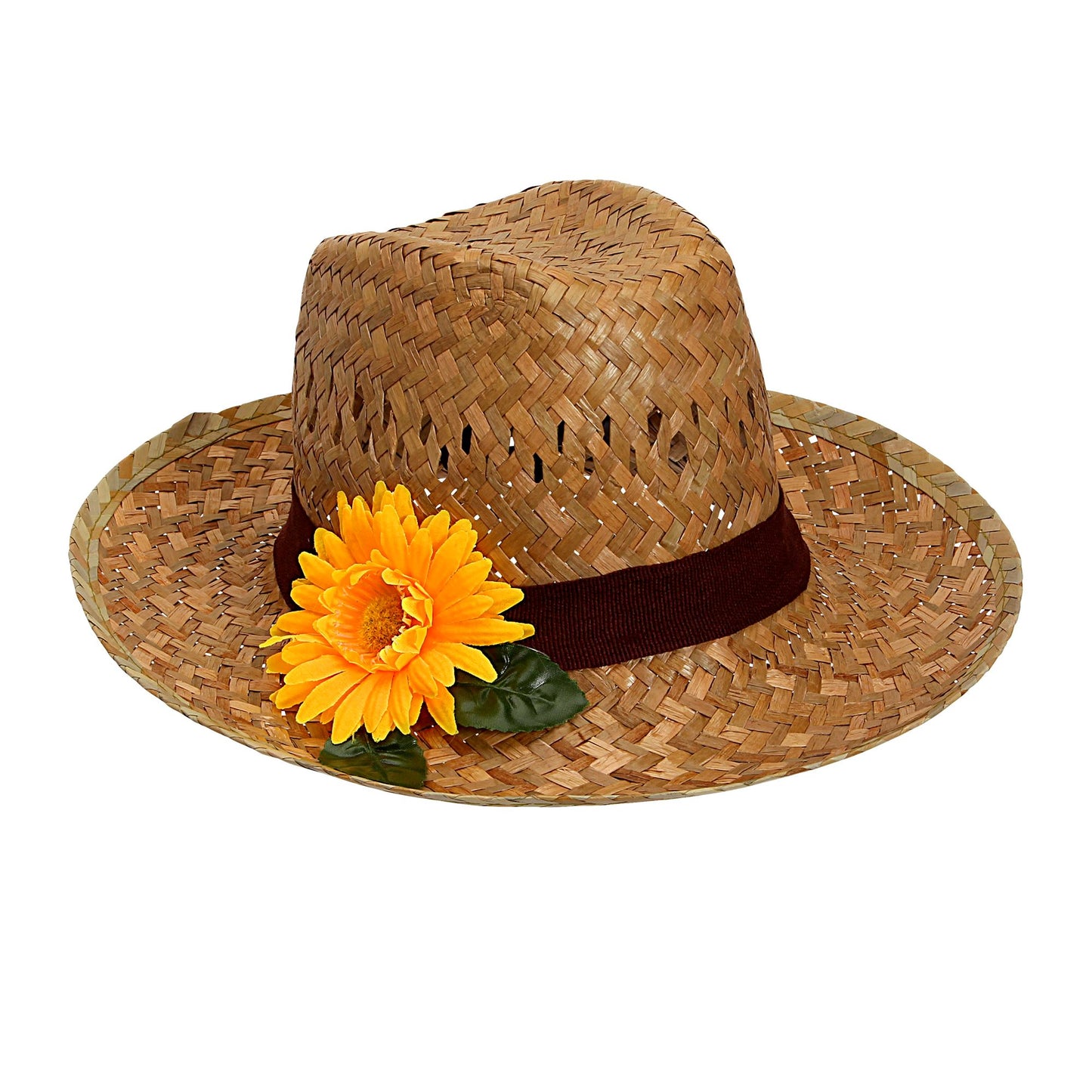 "FARMERHUT MIT SONNENBLUME" aus Stroh – Vorderansicht