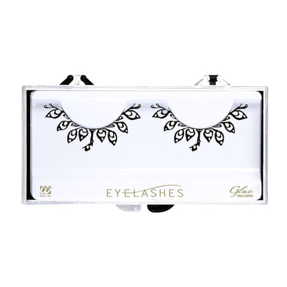 "FASHION TATTOO WIMPERN SCHWARZ" in Box mit Klebstoff in Glasflasche – Vorderansicht