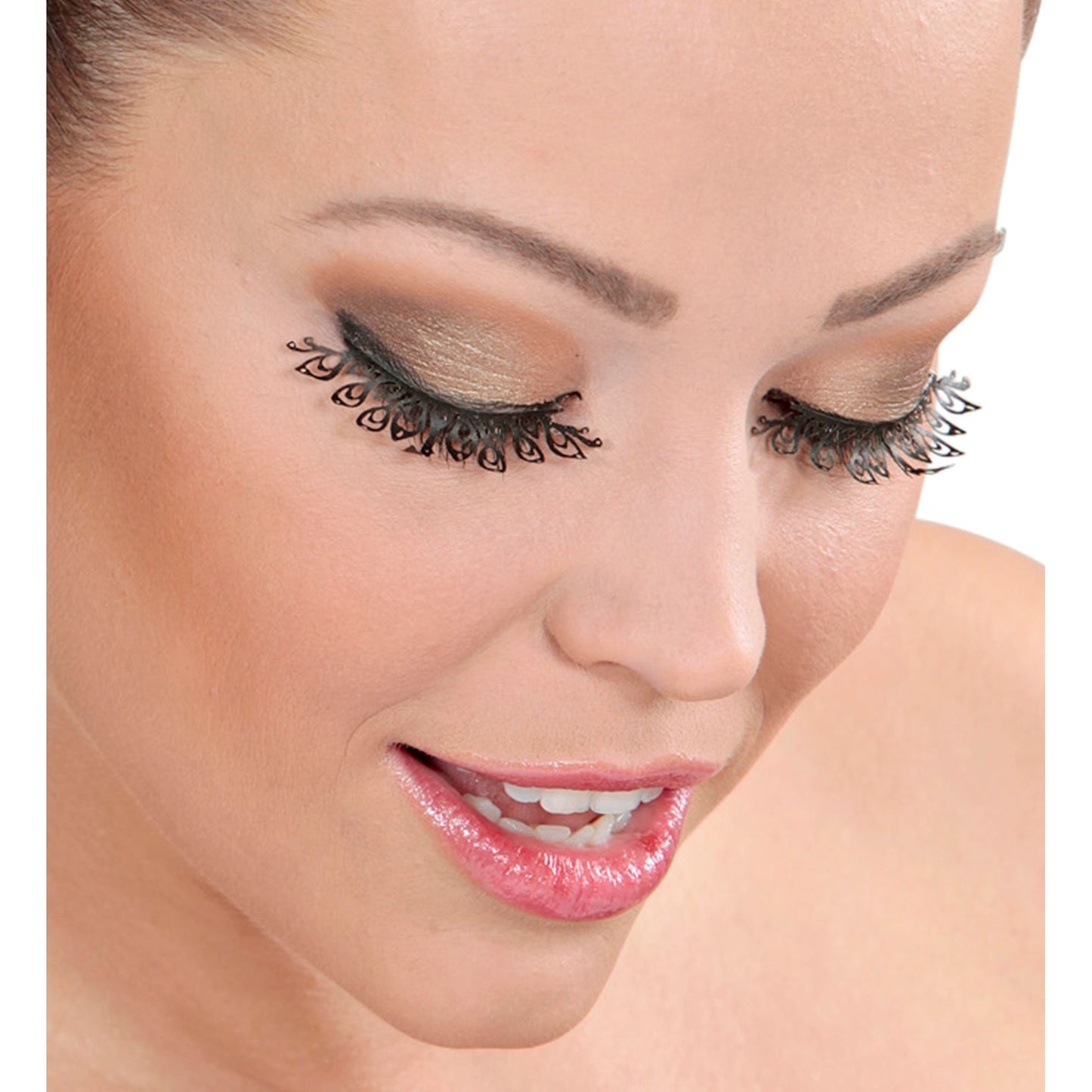 "FASHION TATTOO WIMPERN SCHWARZ" in Box mit Klebstoff in Glasflasche – Detailansicht