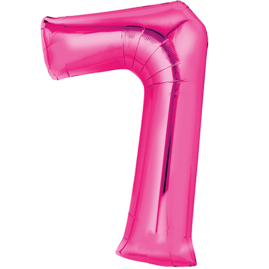 Folienballon Zahl 7 Pink – 86 cm – Fasnacht24.ch Partydeko - Fasnacht24.ch