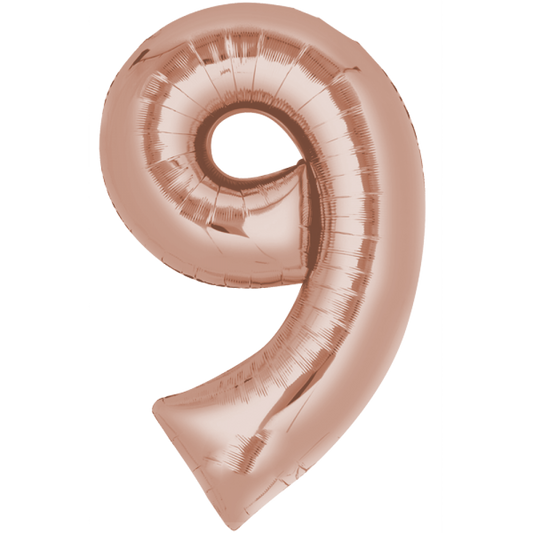 Folienballon Zahl 9 Rose Gold – Anagram Helium Ballon 86 cm - Fasnacht24.ch