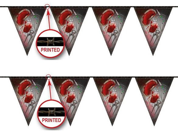 Halloween Wimpelkette 10m – Bloody Girlande Aus Wetterfestem Material | Fasnacht24.ch - Fasnacht24.ch