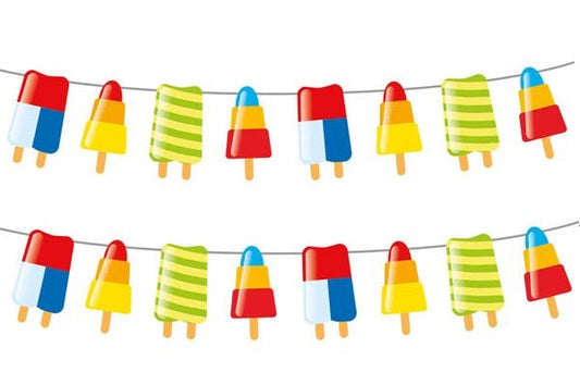 Wimpelkette 10m Mit Eis Deko – UV-Beständig | Fasnacht24.ch Sommer Party - Fasnacht24.ch