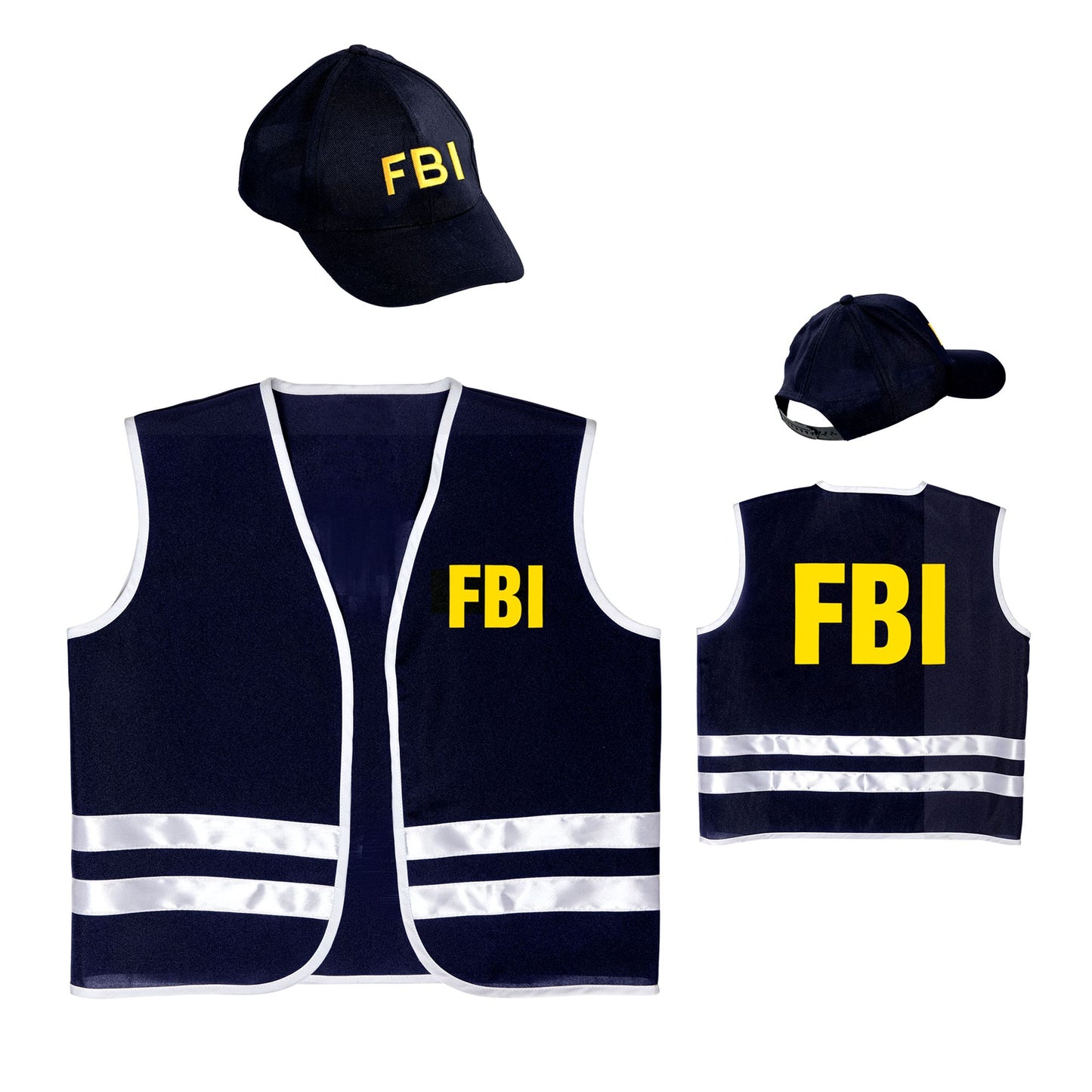 "FBI AGENT" (Weste, Hut) – Vorderansicht