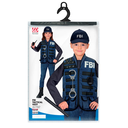 "FBI TAKTISCHE EINSATZWESTE MIT HANDSCHELLEN, SCHLAGSTOCK UND FUNKGERÄT"- Kindergröße – Ansicht 5