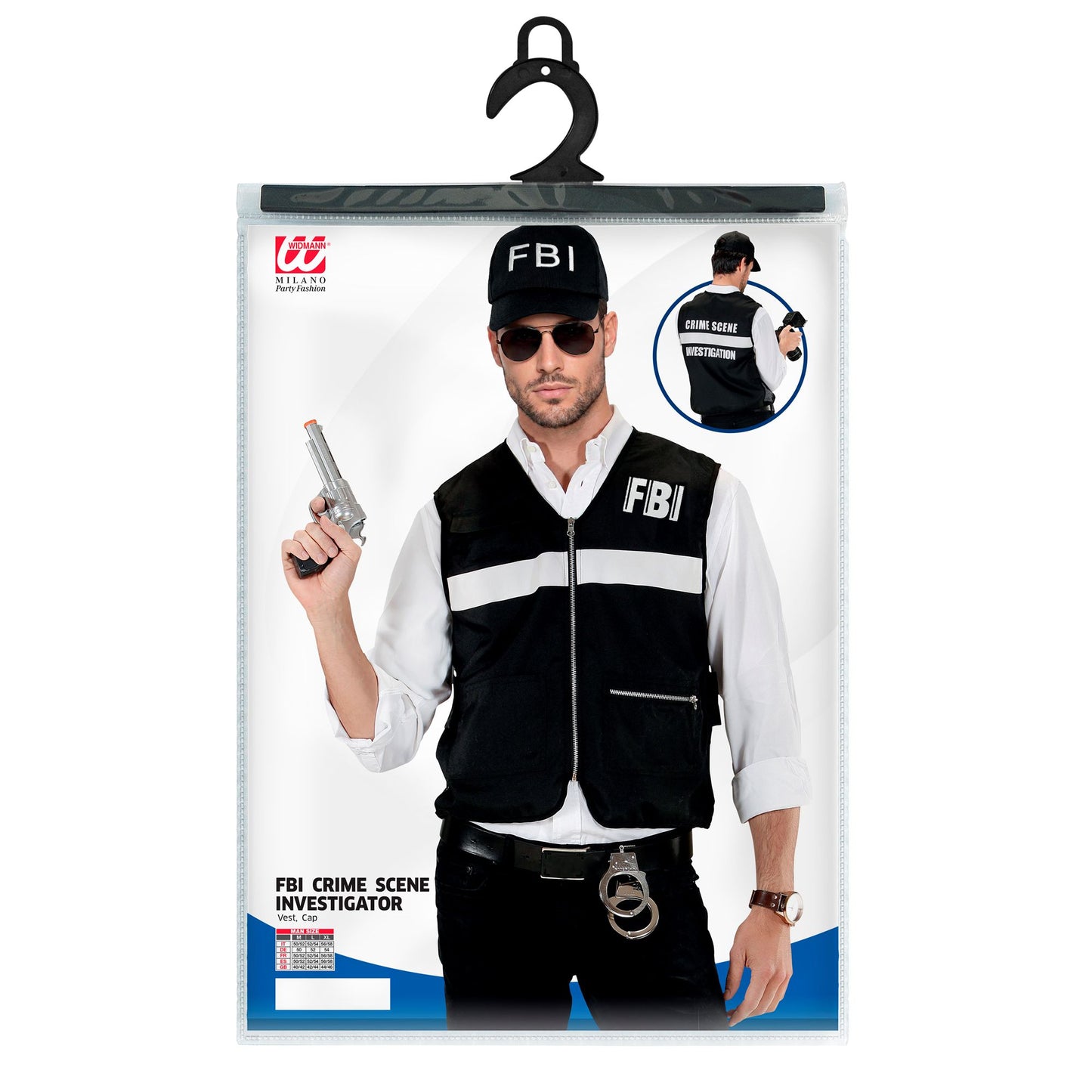 "FBI TATORTINVESTIGATOR" (Weste, Kappe) – Detailansicht
