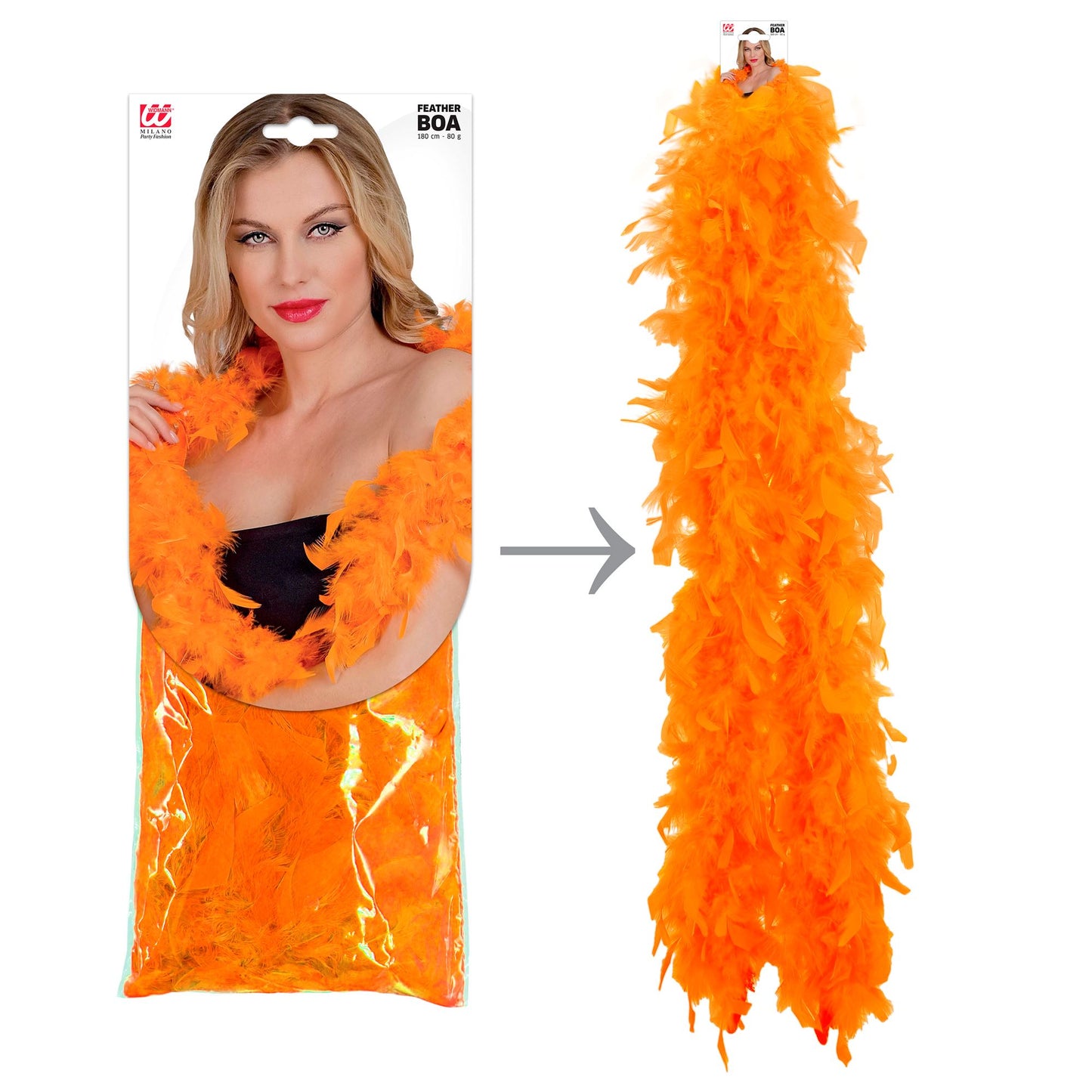 "FEDERBOA ORANGE" - 1,80 m - 80 g – Ansicht 5