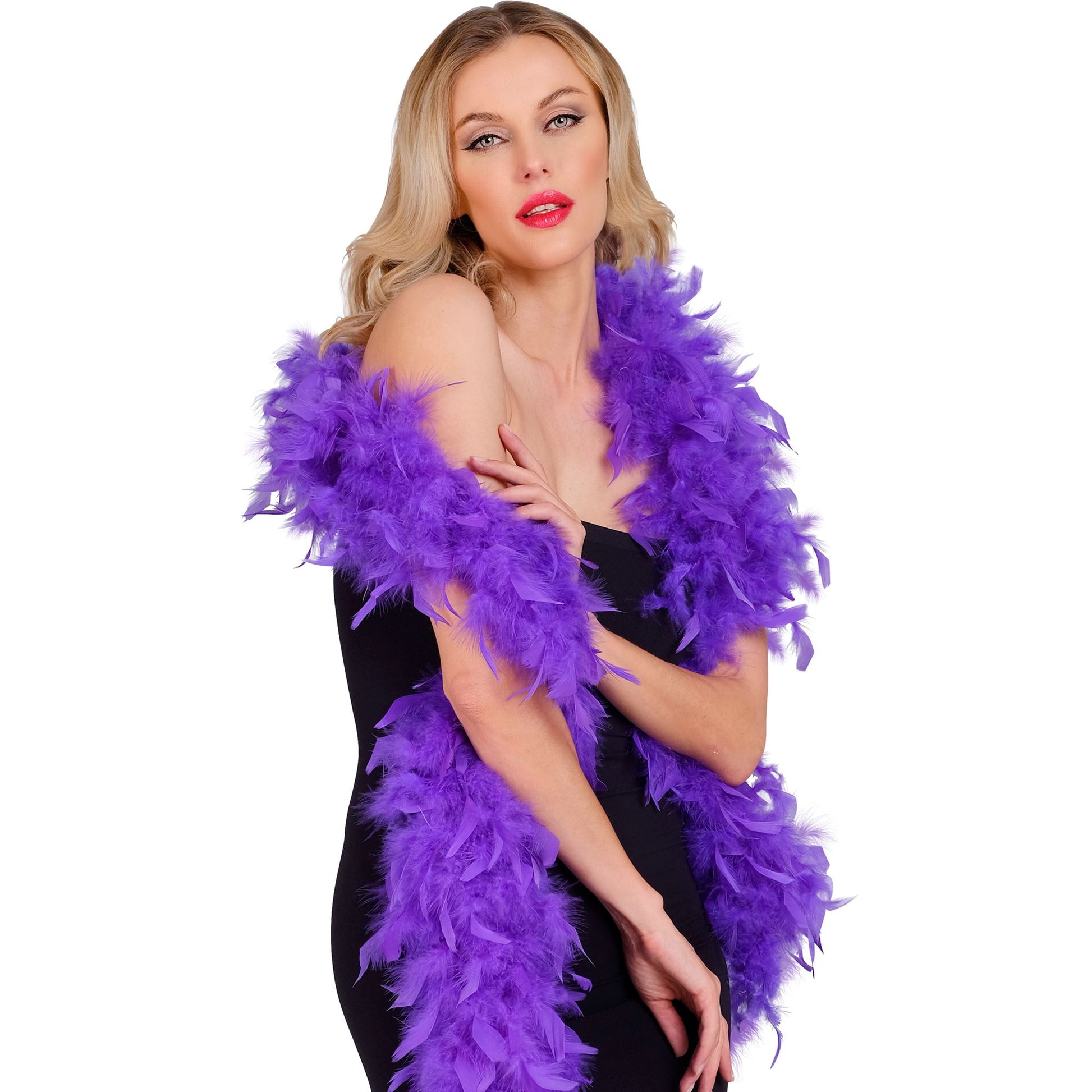 "FEDERBOA VIOLETT" - 1,80 m - 80 g – Vorderansicht
