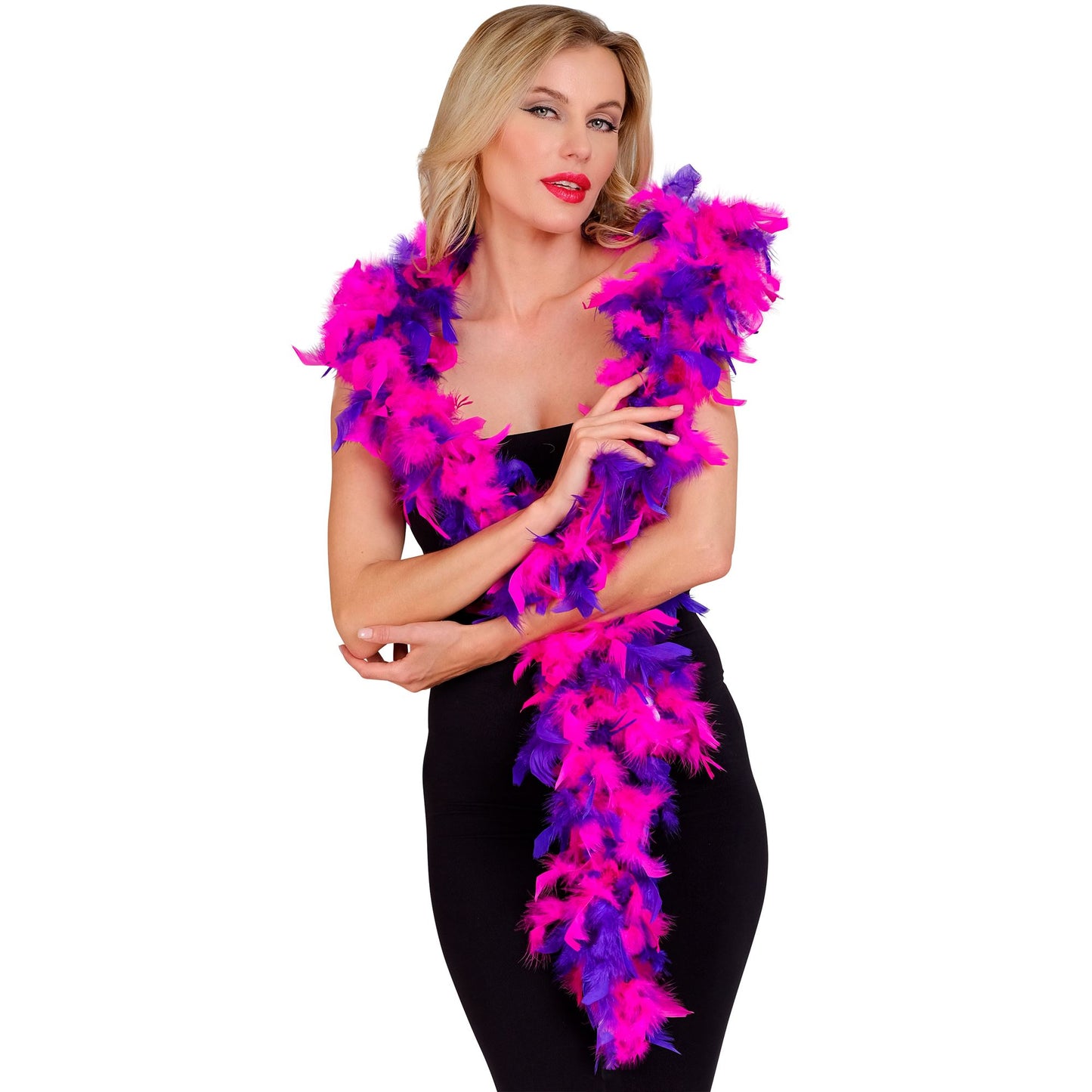 "FEDERBOA ZWEIFARBIG VIOLETT/PINK" - 1,80 m - 50 g – Detailansicht