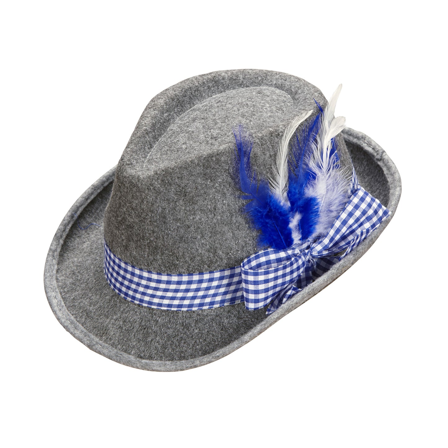 "FEDORA BAYRISCH MIT FEDERN" aus Filz – Vorderansicht