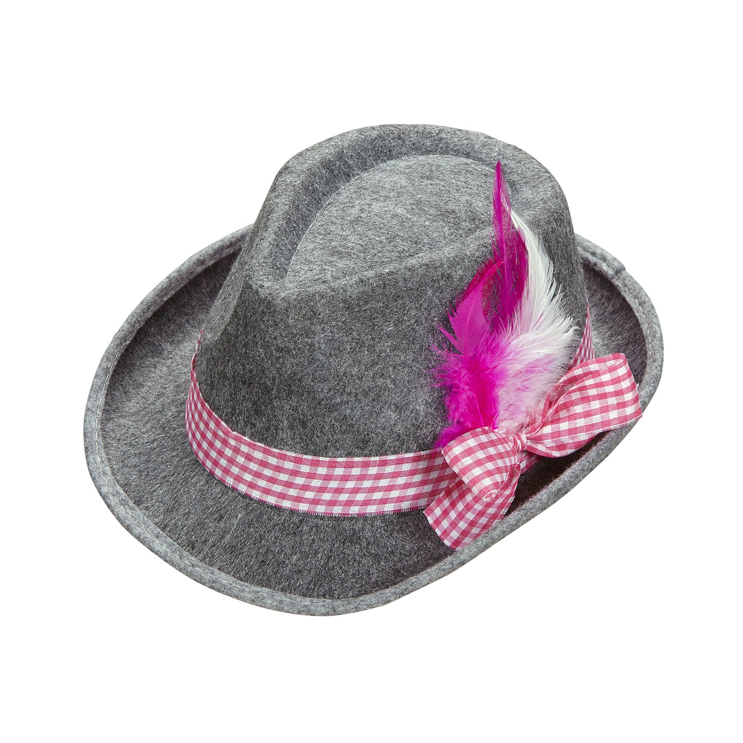 "FEDORA BAYRISCH MIT FEDERN" aus Filz – Vorderansicht