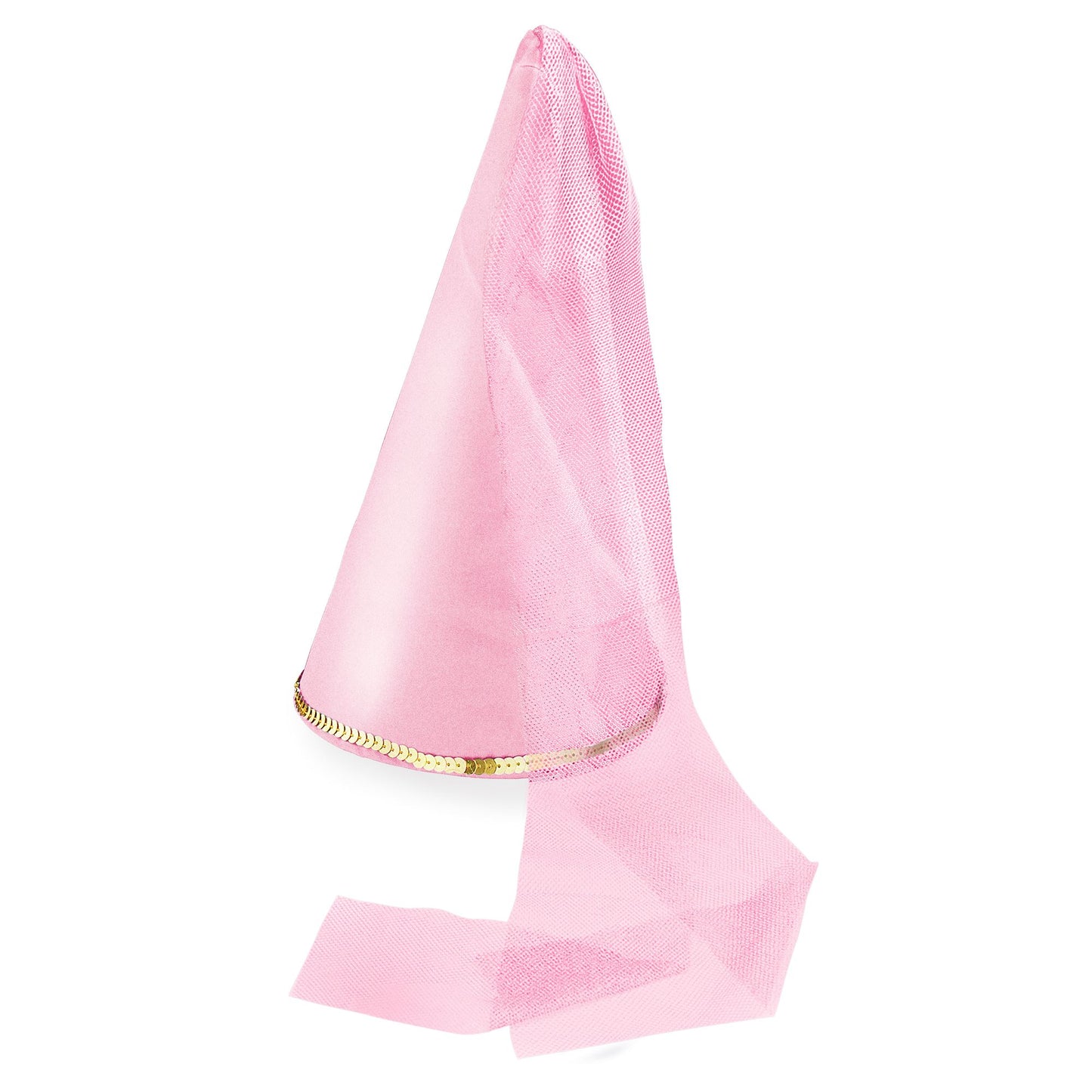 "FEENHUT AUS SATIN MIT SCHLEIER" rosa – Vorderansicht