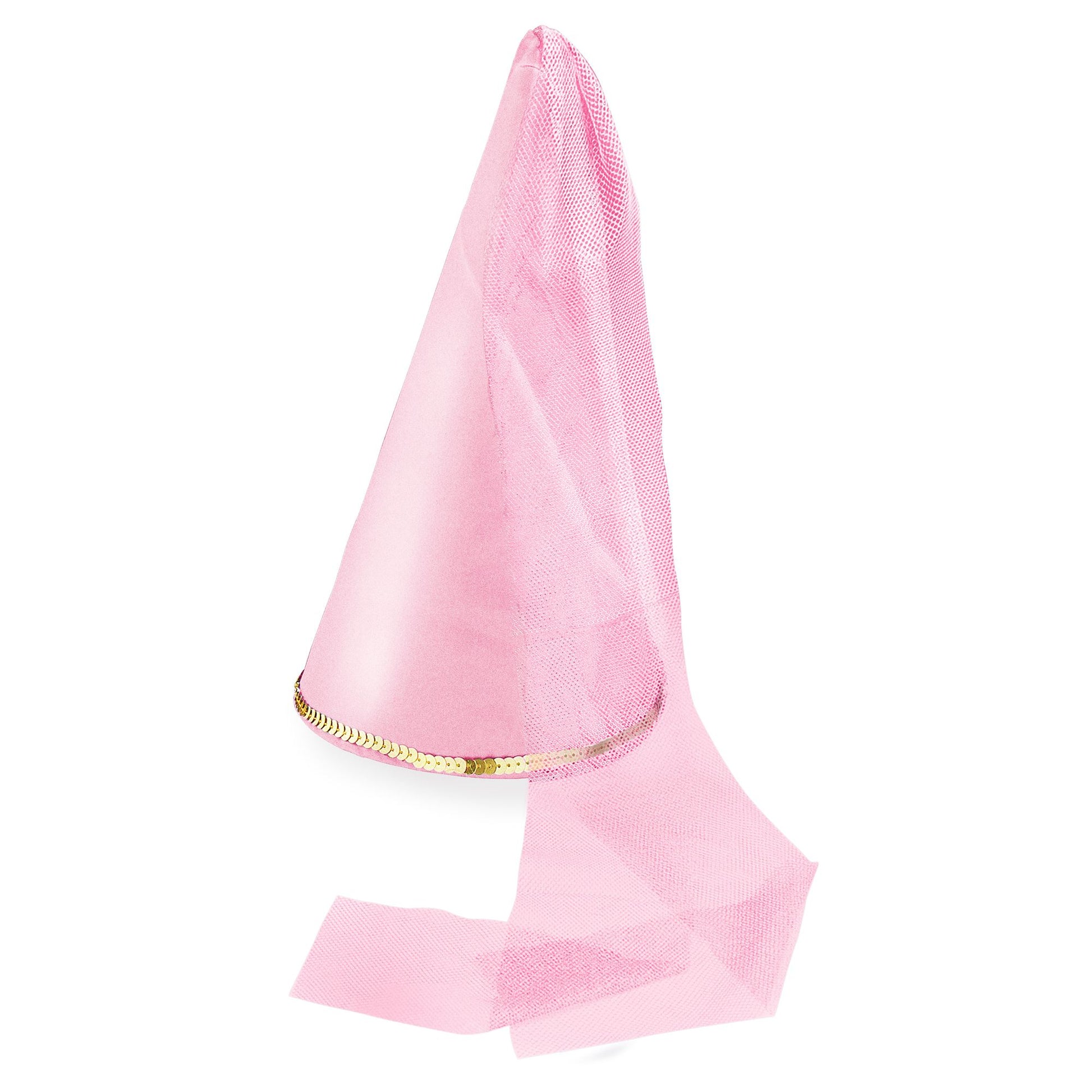 "FEENHUT AUS SATIN MIT SCHLEIER" rosa – Vorderansicht