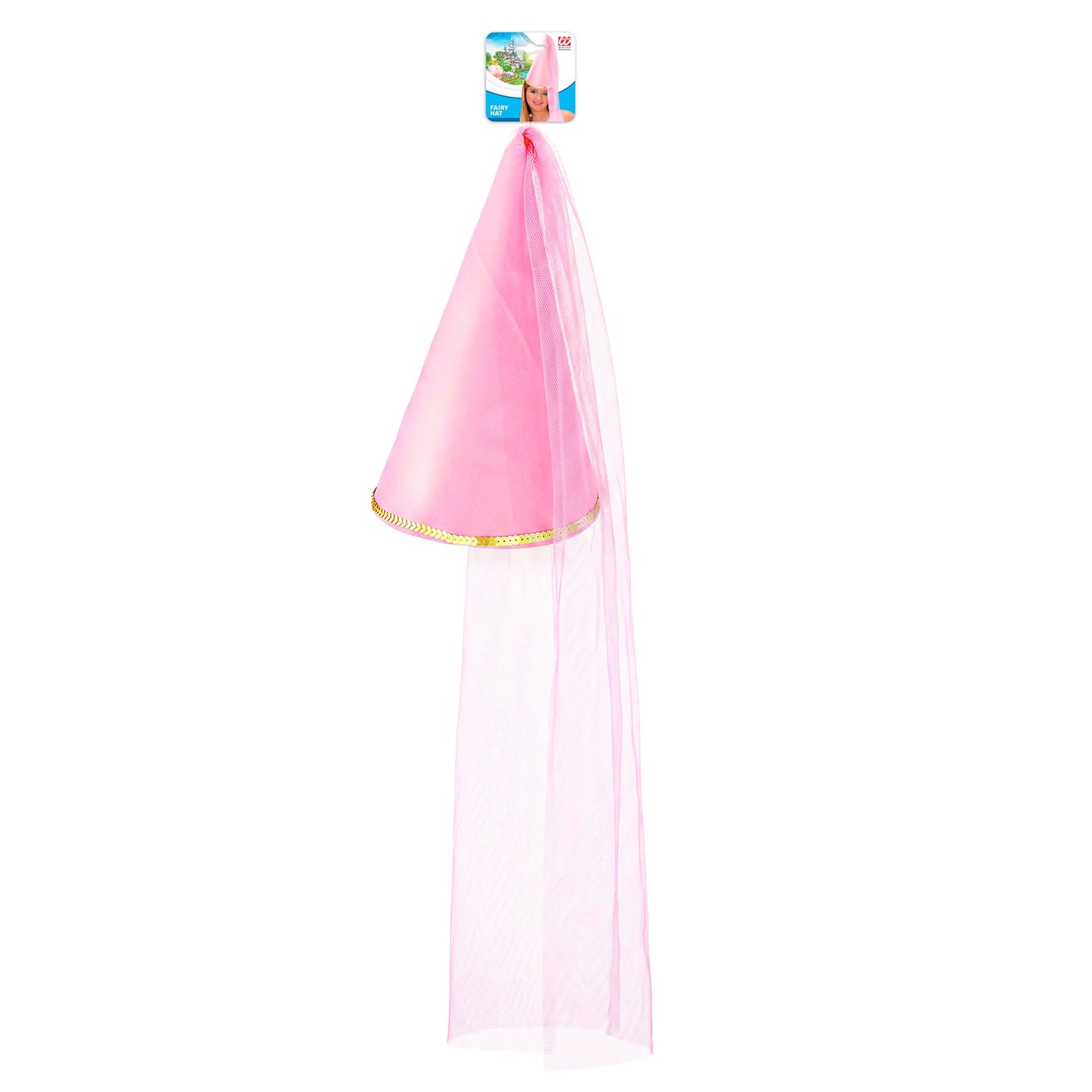 "FEENHUT AUS SATIN MIT SCHLEIER" rosa – Detailansicht