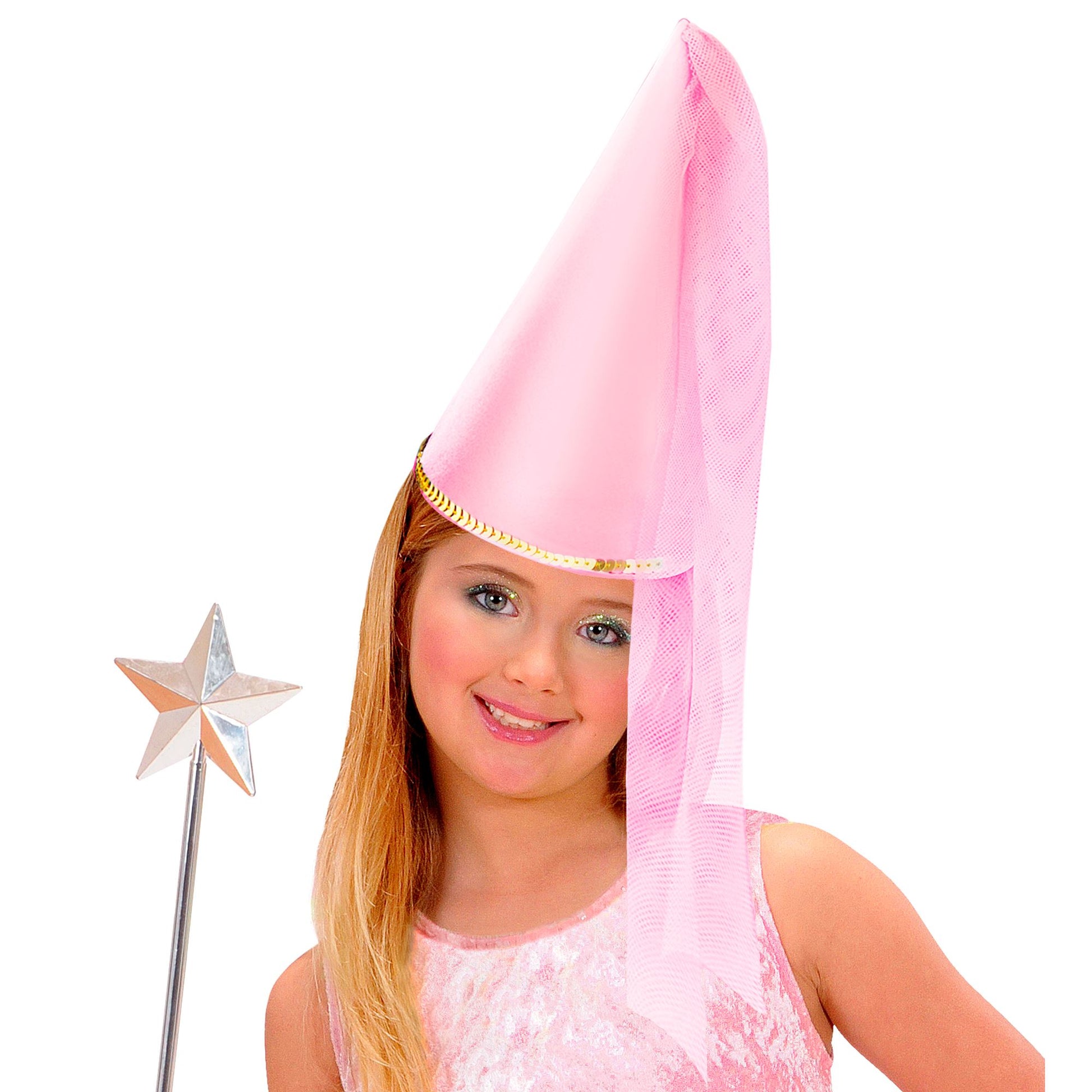 "FEENHUT AUS SATIN MIT SCHLEIER" rosa – Ansicht 3