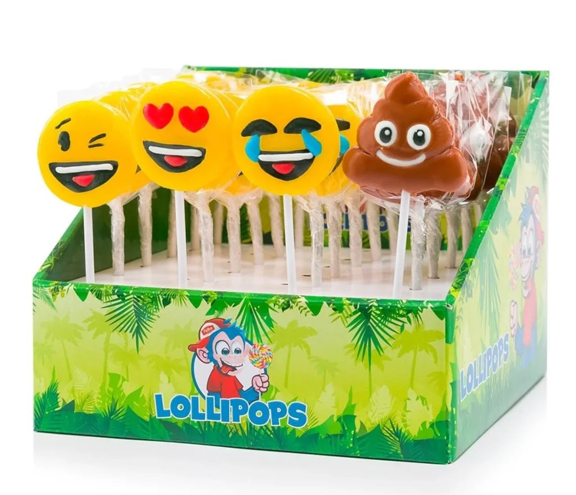 Felko Mini-Lollipops Emoticon 17 gr - 24 Stück mit lustigen Gesichtern