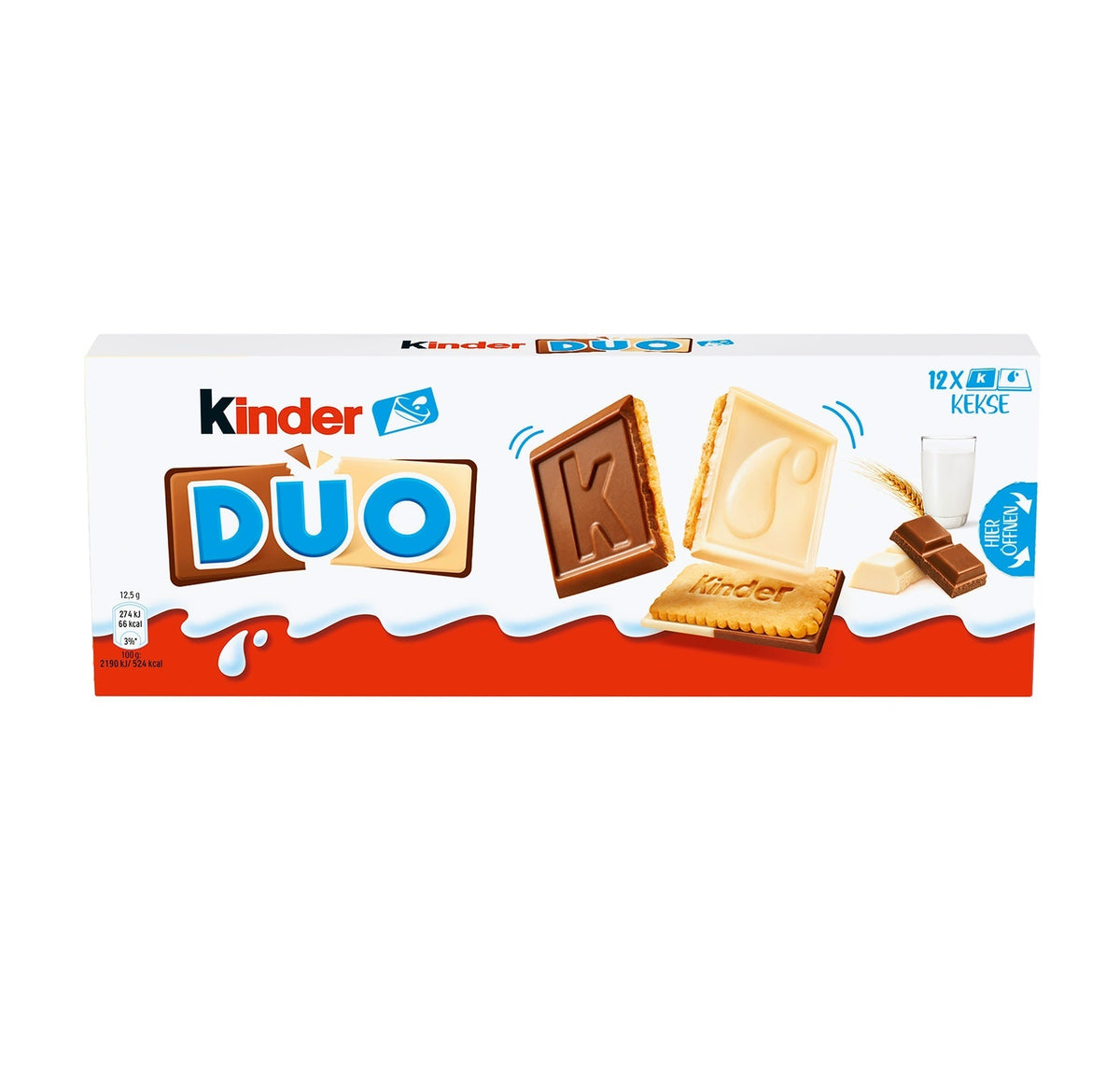 Ferrero Kinder Duo Kekse 12er Pack mit Weiss- und Milchschokolade 150 g