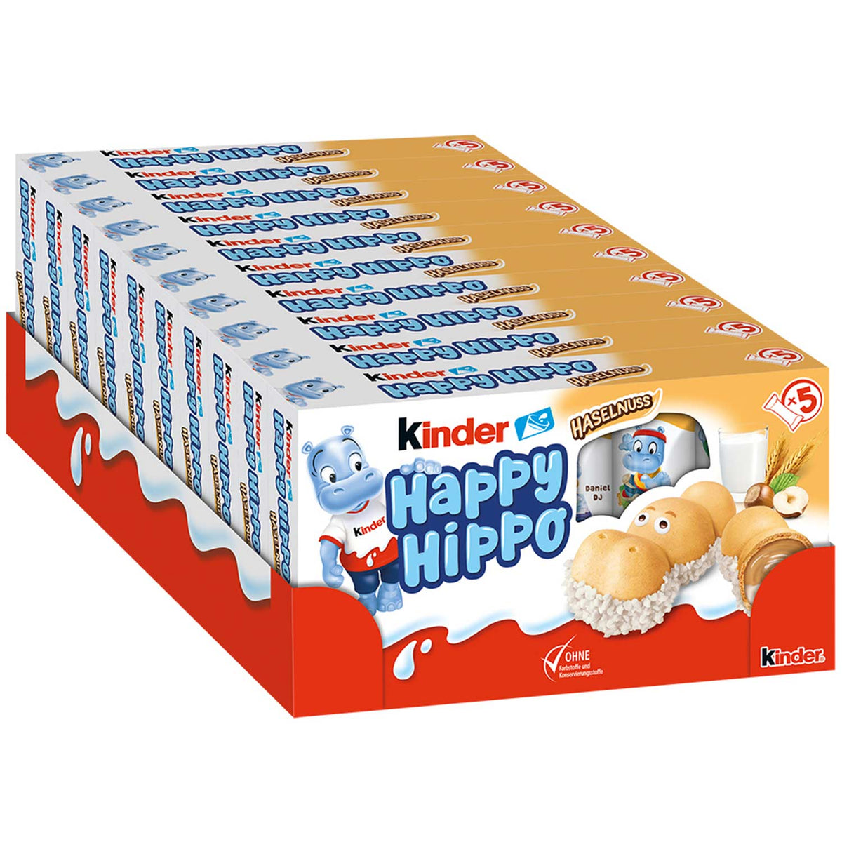 Ferrero Kinder Happy Hippo Haselnuss 5er Waffelriegel 103,5 g