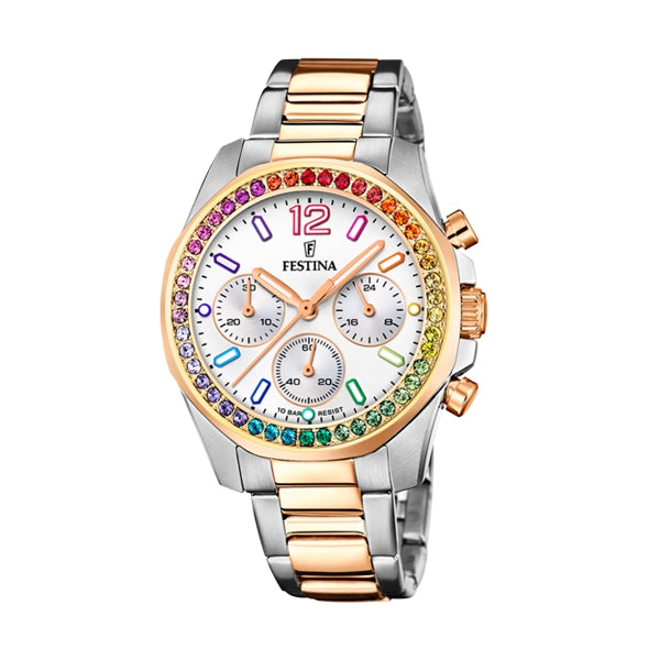 FESTINA BOYFRIEND RAINBOW F20608_2 Chronograph Armbanduhr 38 mm Gold