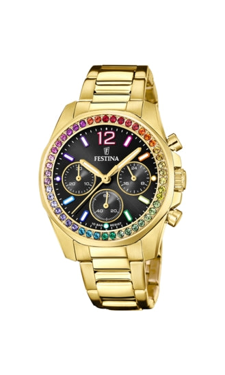 FESTINA BOYFRIEND RAINBOW F20609_3 Chronograph Armbanduhr 38 mm Gold