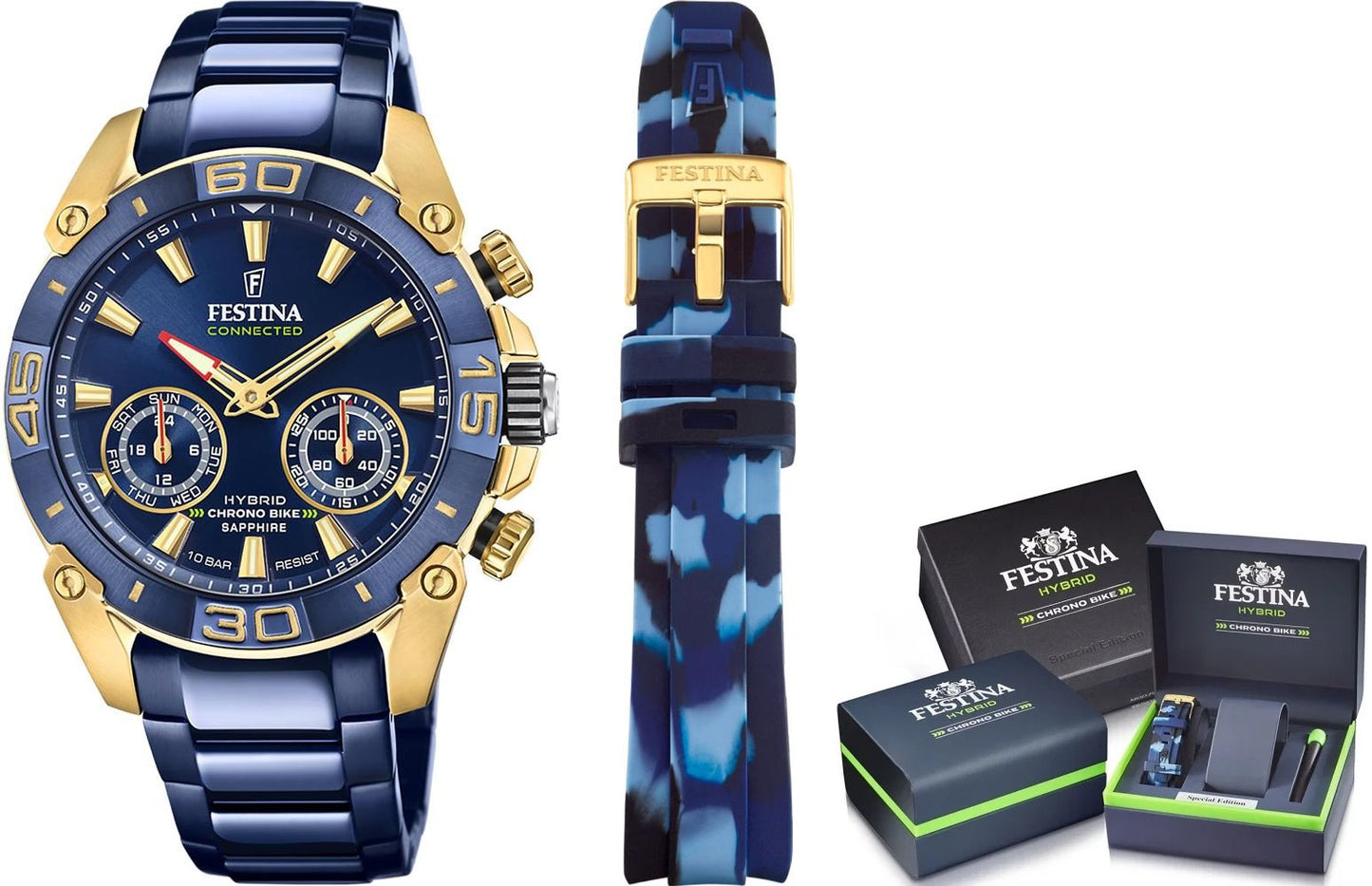 FESTINA Mod. CHRONO BIKE SPECIAL EDITION CONNECTED + Extra strap F20547_1 Chronograph Armbanduhr 45.5 mm Blau