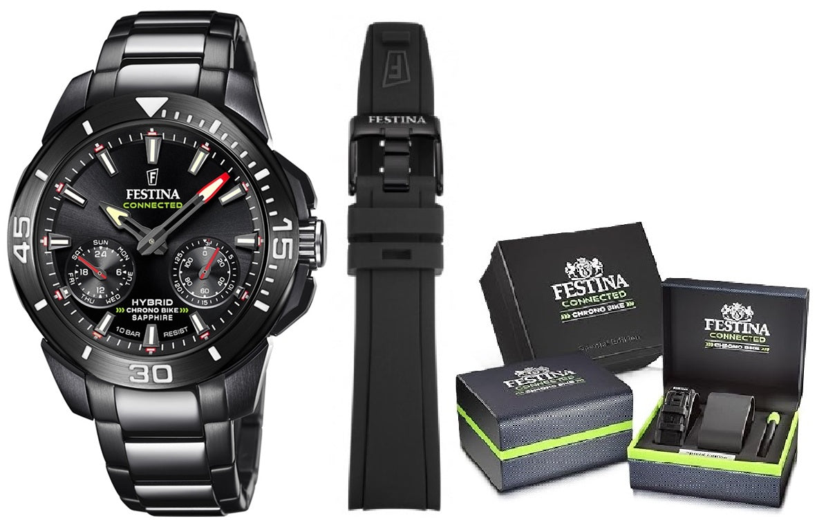 FESTINA Mod. CHRONO BIKE SPECIAL EDITION CONNECTED + Extra strap F20648_1 Chronograph Armbanduhr 47 mm Schwarz
