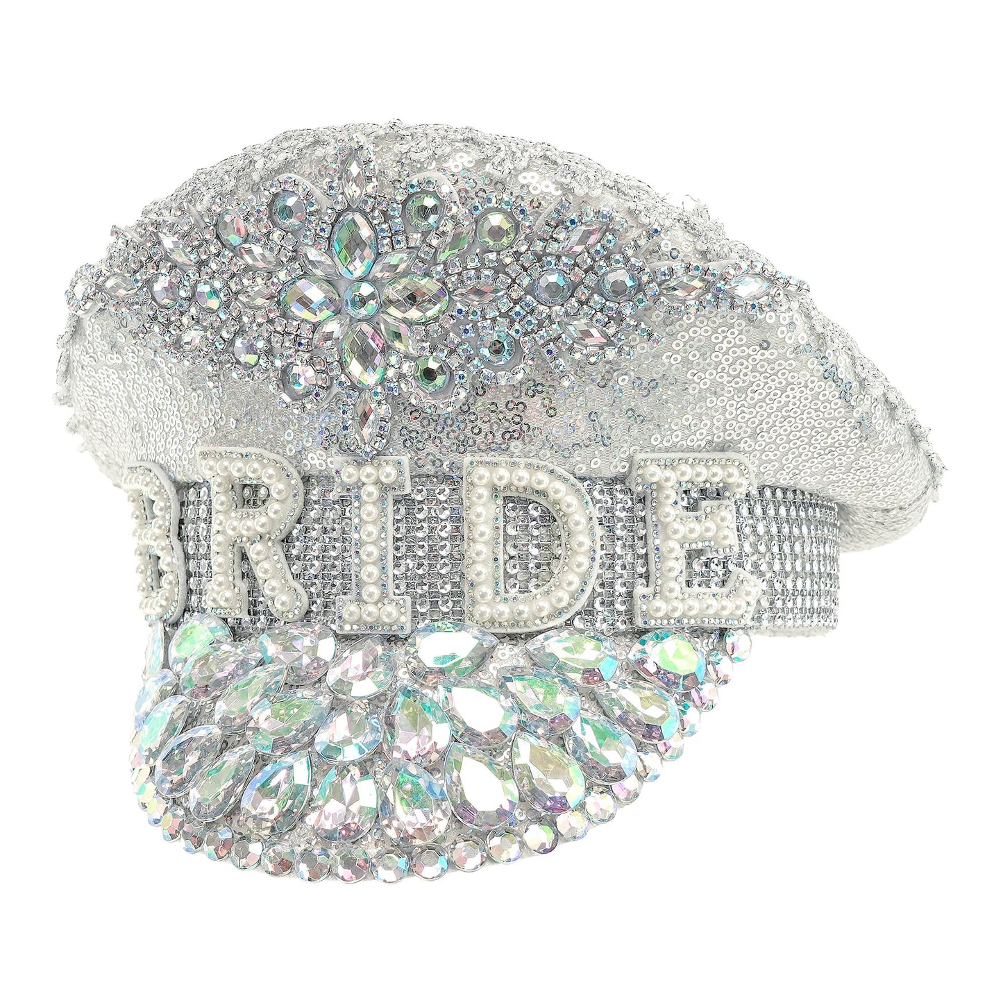 "FESTIVAL KAPPE BRIDE MIT SILBERNEN GLITZERSTEINEN" – Vorderansicht