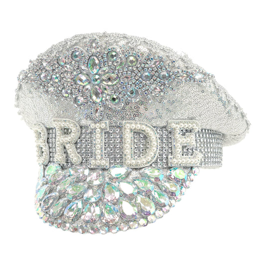 "FESTIVAL KAPPE BRIDE MIT SILBERNEN GLITZERSTEINEN" – Vorderansicht