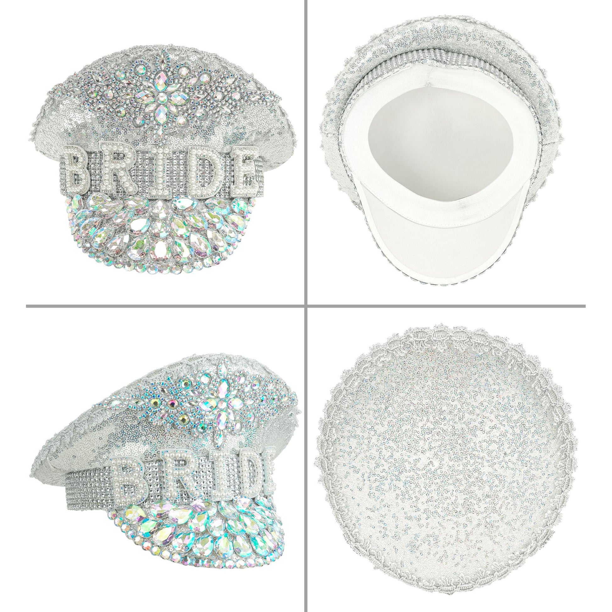 "FESTIVAL KAPPE BRIDE MIT SILBERNEN GLITZERSTEINEN" – Detailansicht