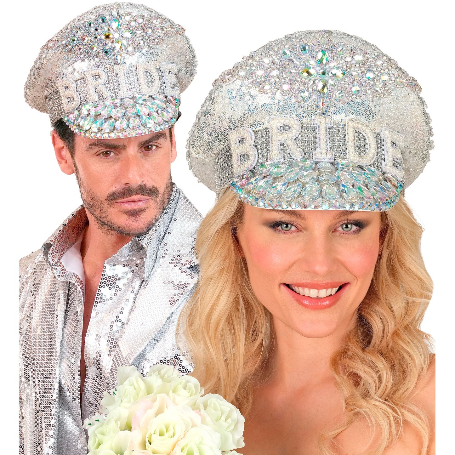 "FESTIVAL KAPPE BRIDE MIT SILBERNEN GLITZERSTEINEN" – Ansicht 4
