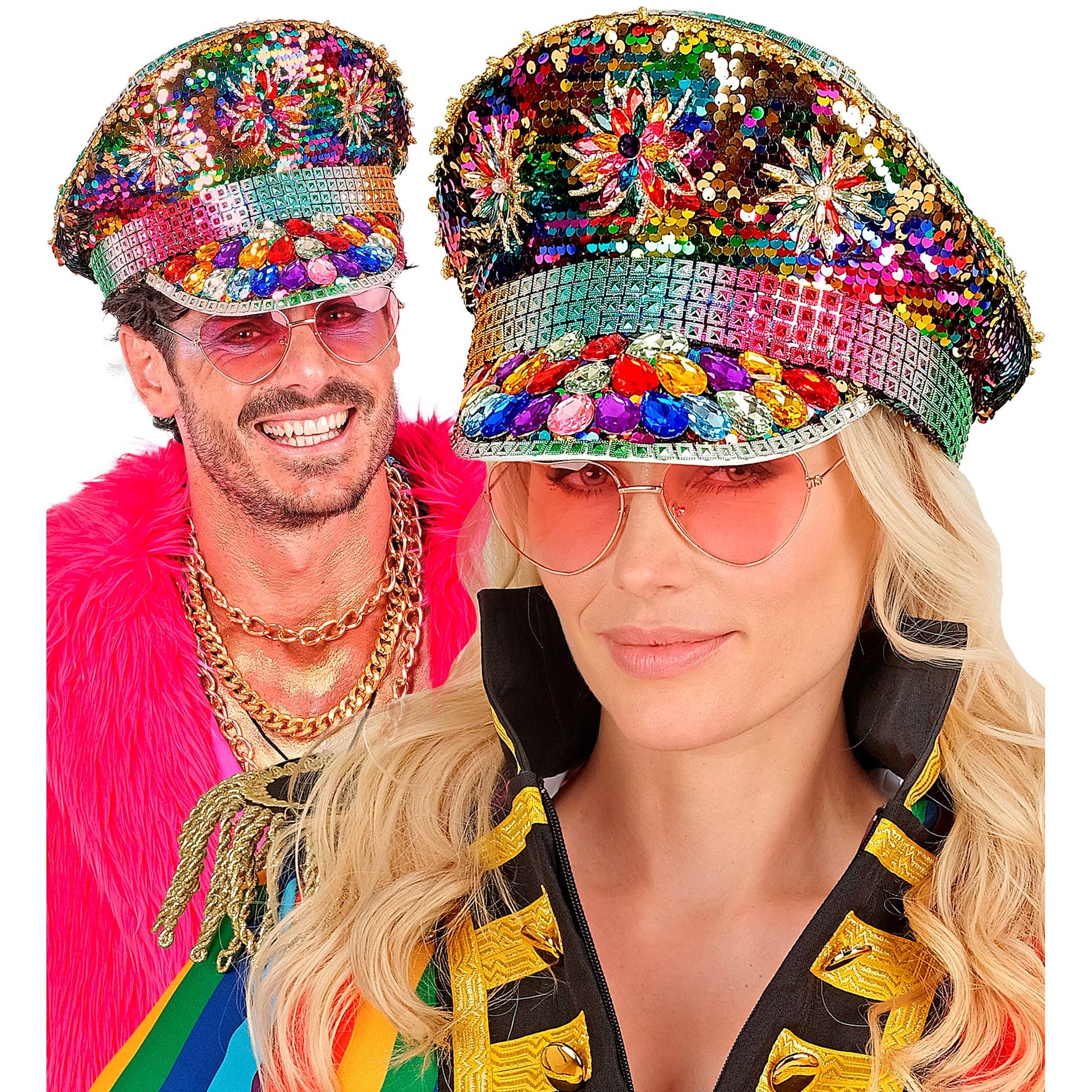 "FESTIVAL KAPPE PRIDE MIT REGENBOGEN PAILLETTEN UND GLITZERSTEINEN" – Ansicht 5