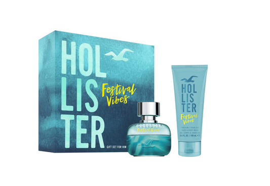 Hollister Parfümset Festival Vibes Set Hollister: Festival Vibes, Shower Gel & Shampoo 2-In-1, 100 ml + Festival Vibes, Eau D