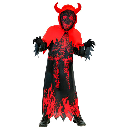 "FEUER DÄMON" (Robe, Umhang mit Kapuze) – Vorderansicht