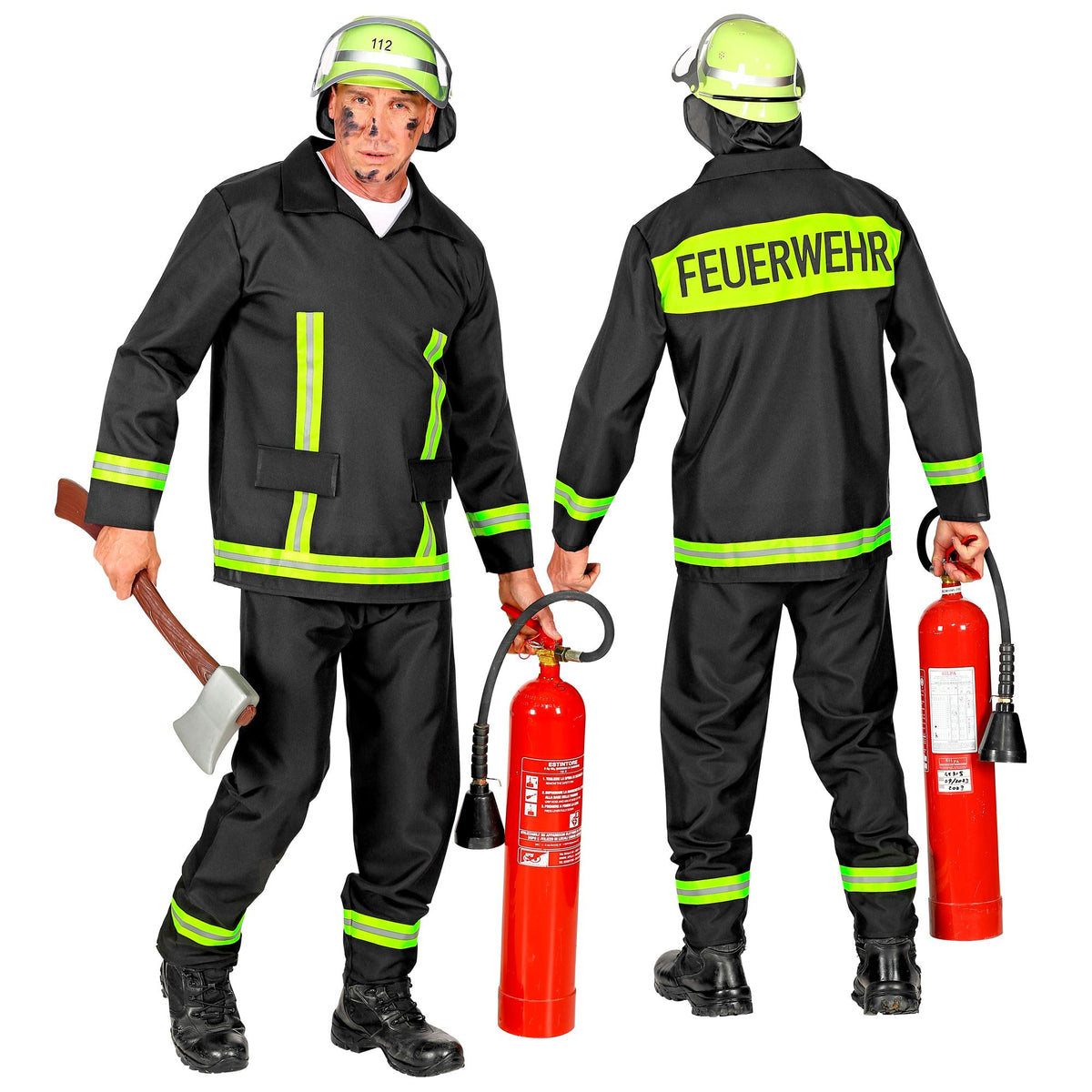 "FEUERWEHRMANN" (Jacke, Hose) – Vorderansicht